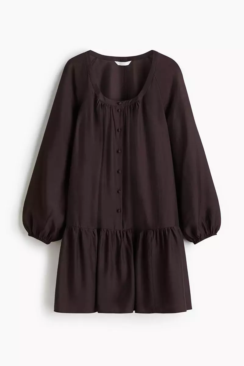 Button-front tunic dress
