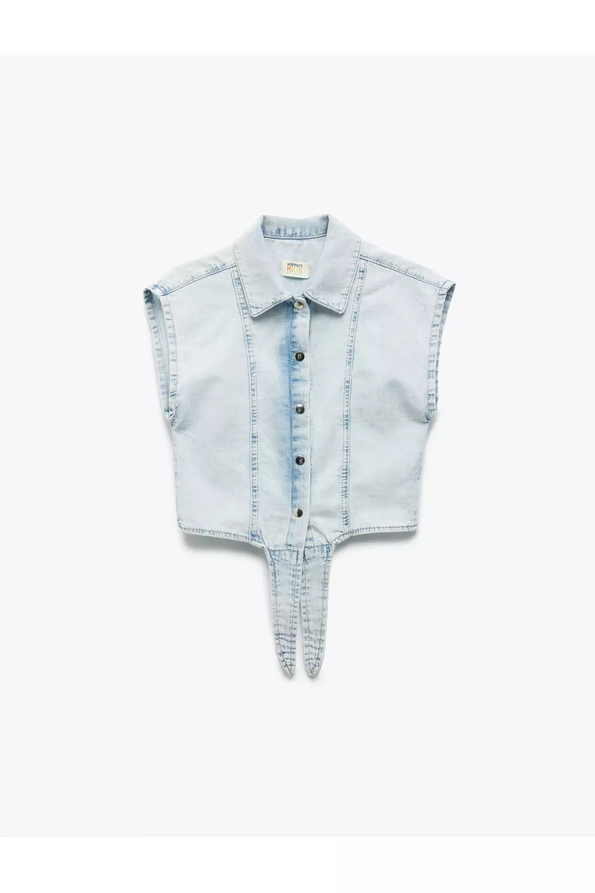 トップス pzj477 Buy KOTON Button Closure Cotton Crop Denim Shirt With Lacing