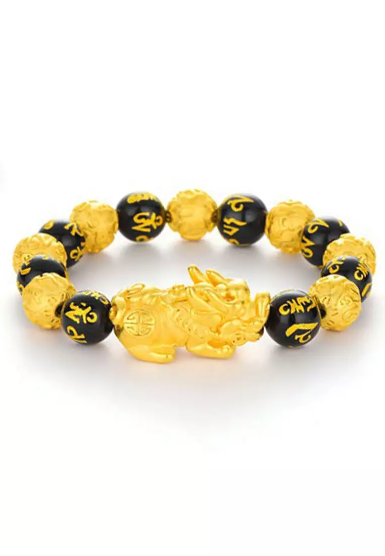 Gold with clearance black bracelet