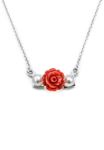 Shop Silverworks Necklace With Semi Precious Rose Pendant Online On Zalora Philippines