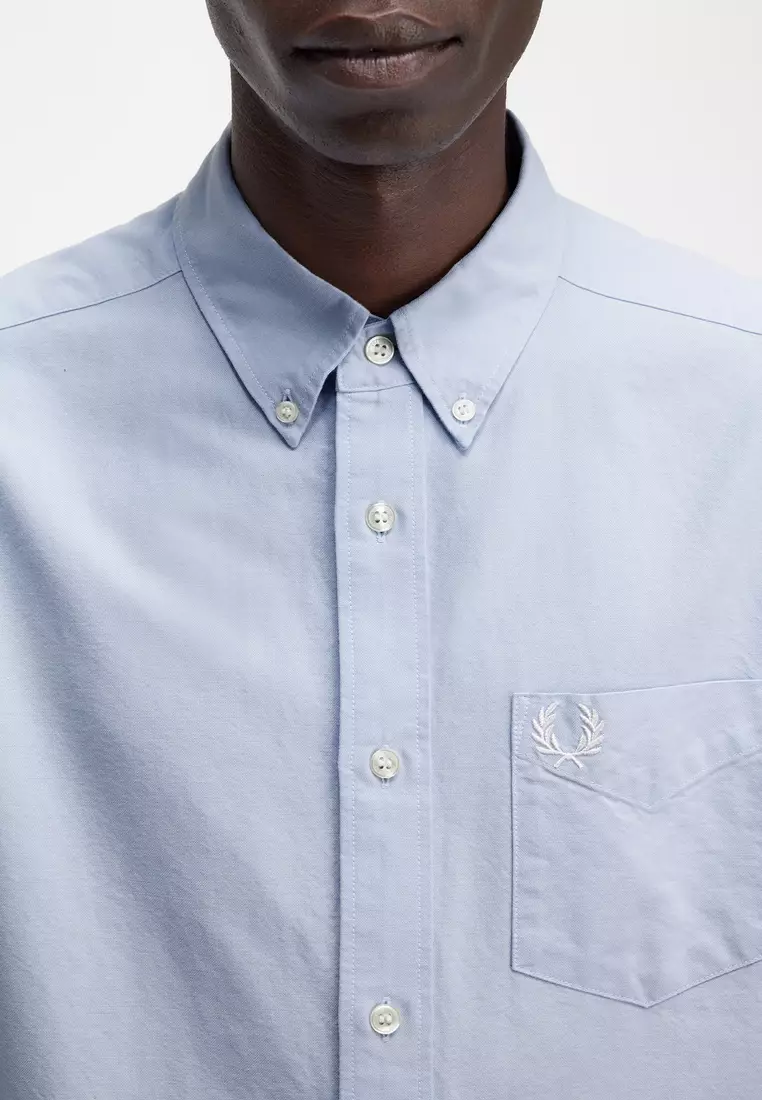 Fred Perry M5516 Oxford Long Sleeve Shirt (Light Smoke)