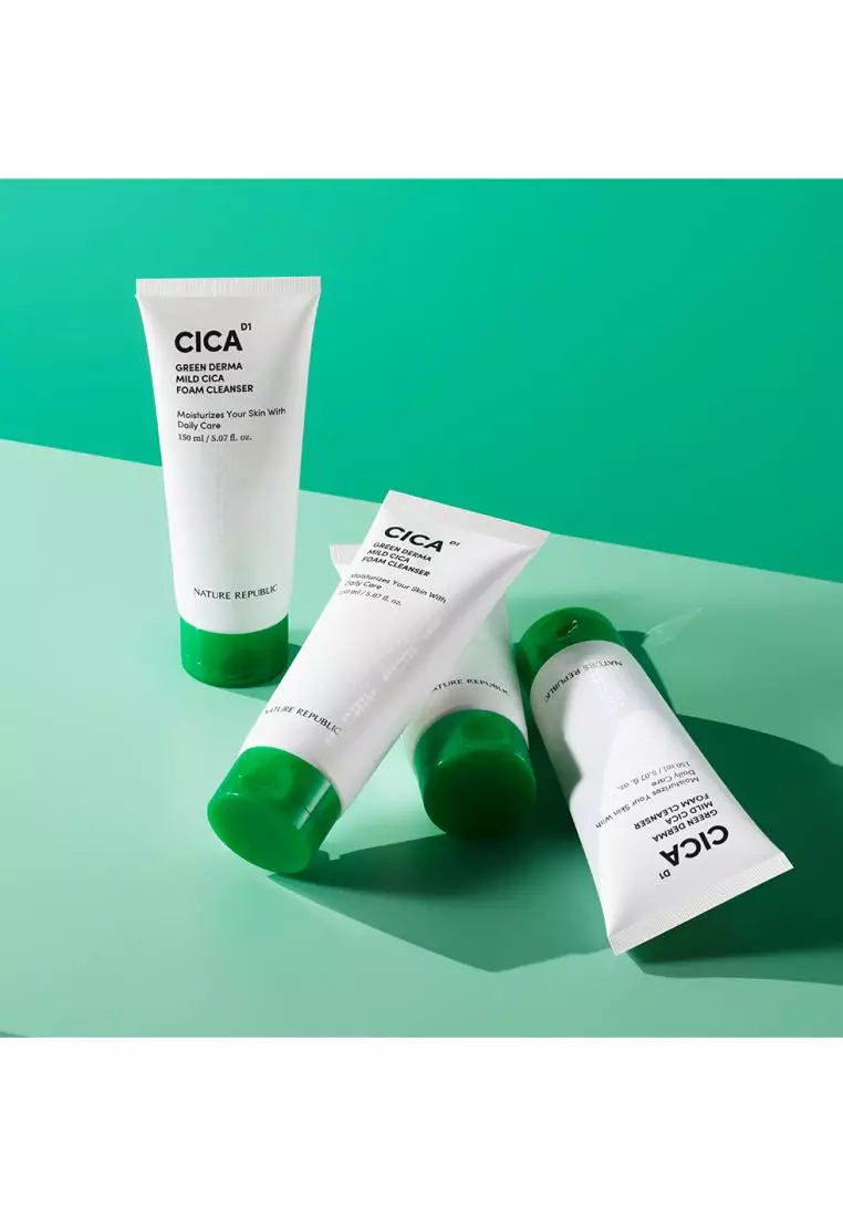NATURE REPUBLIC Green Derma Mild Cica Foam Cleanser