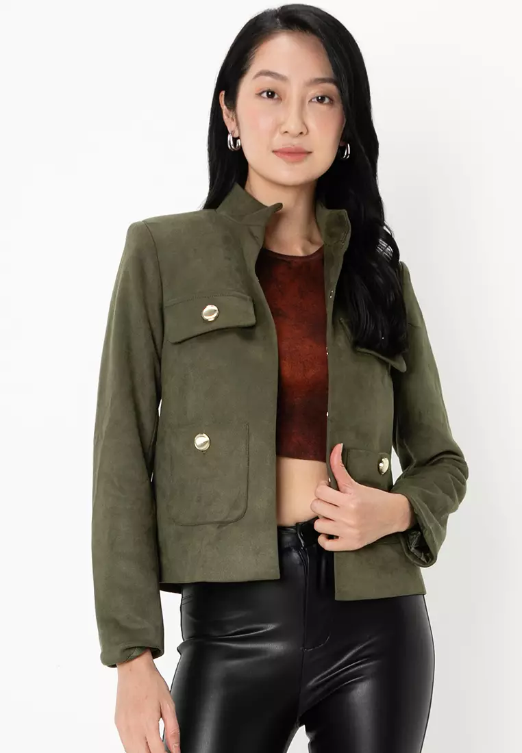 Zara green suede jacket outlet