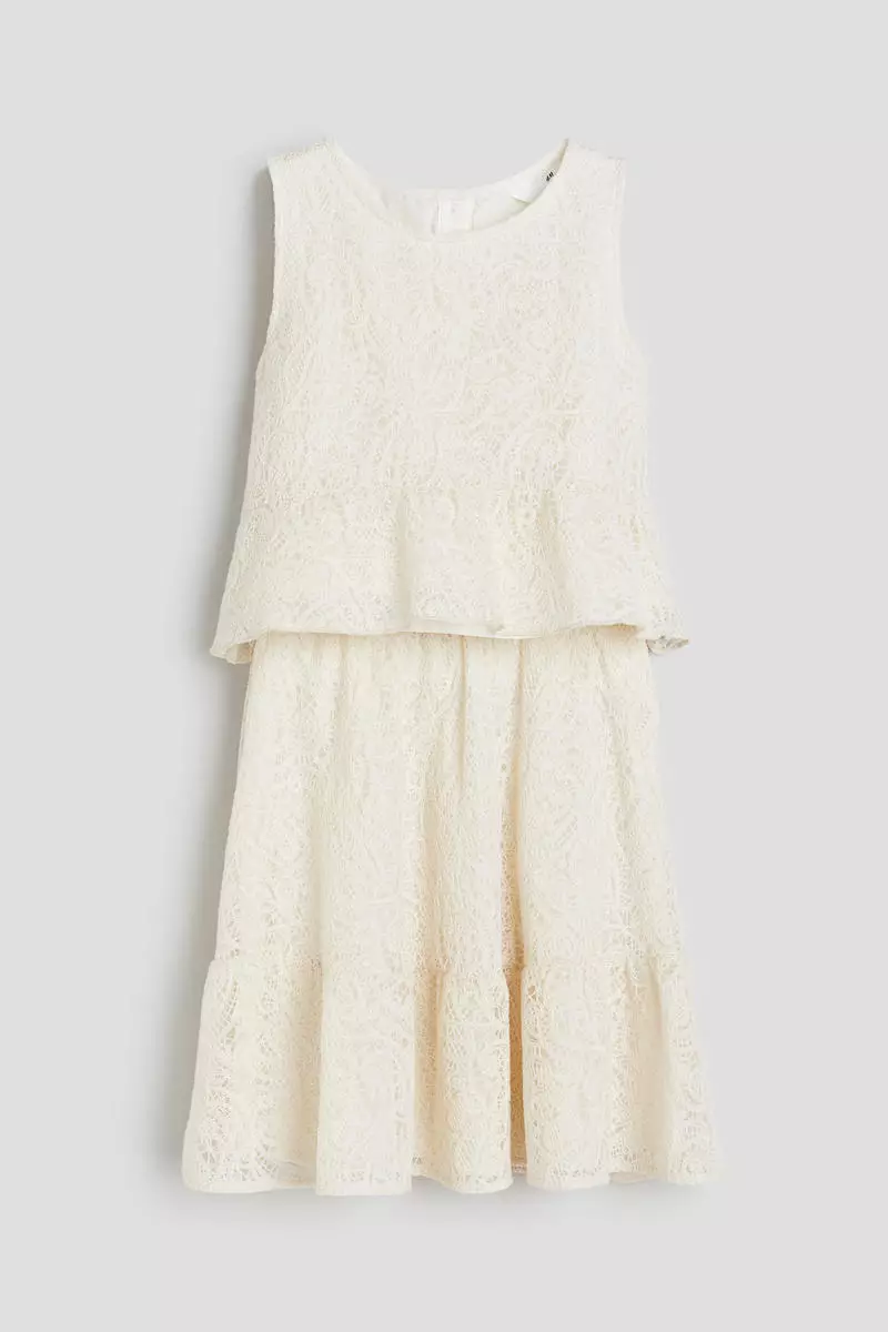 H&m white lace outlet skirt