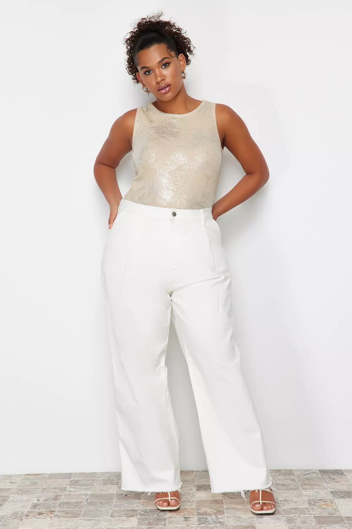Plus Size Shimmer Top