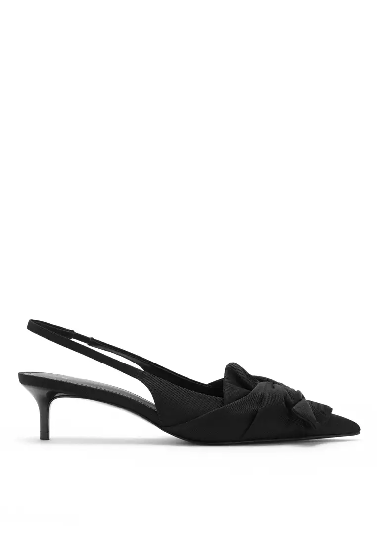 Discount on Mango  shoes - SKU: Knot Leather Heel Sandals