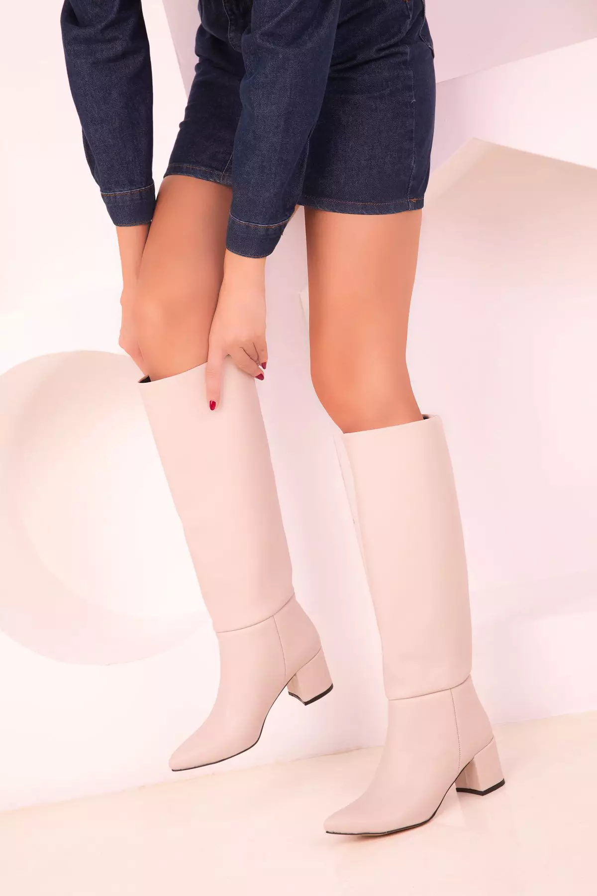 Womens Boots Small Block Heel Boots Low Heel Boots Vivianly