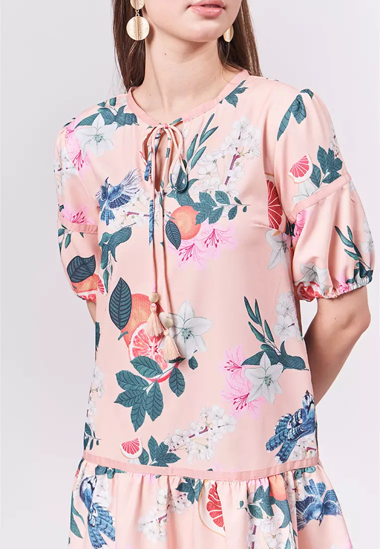 Summer Dresses 2025 Grapefruit Quarter Sleeve Dress