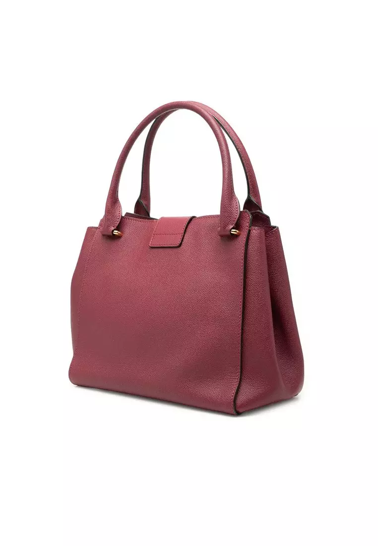 Pre-Loved Burberry Medium Grained Calfskin Buckle Tote