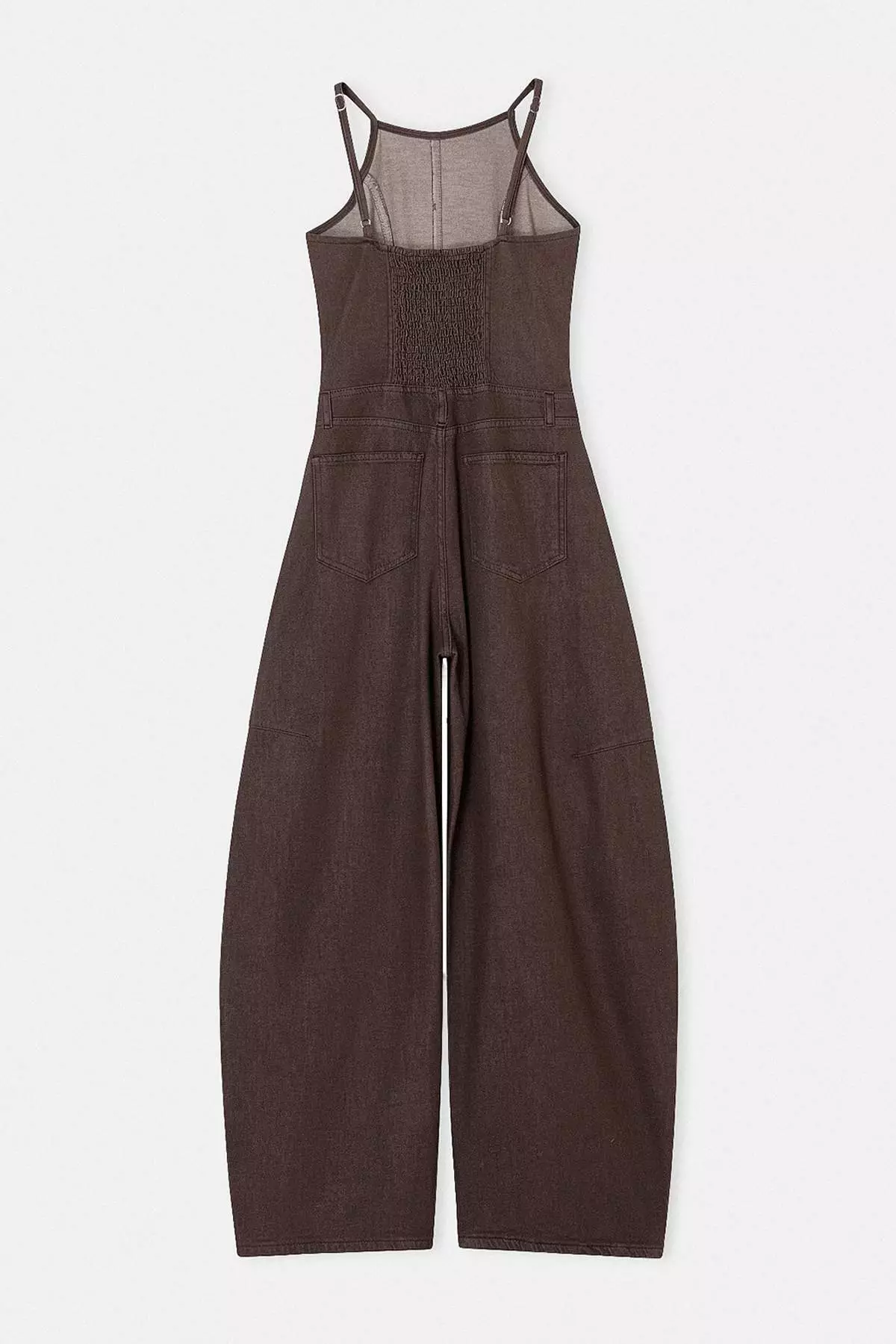 Brown Strappy Az Stretchy Baggy Fit Denim Jumpsuit Twoss26Tu1