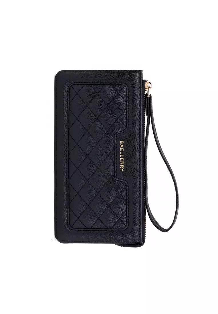 Dompet Wanita Panjang Clutch Dompet Handphone Bahan Kulit PU Leather ORIGINAL - Black