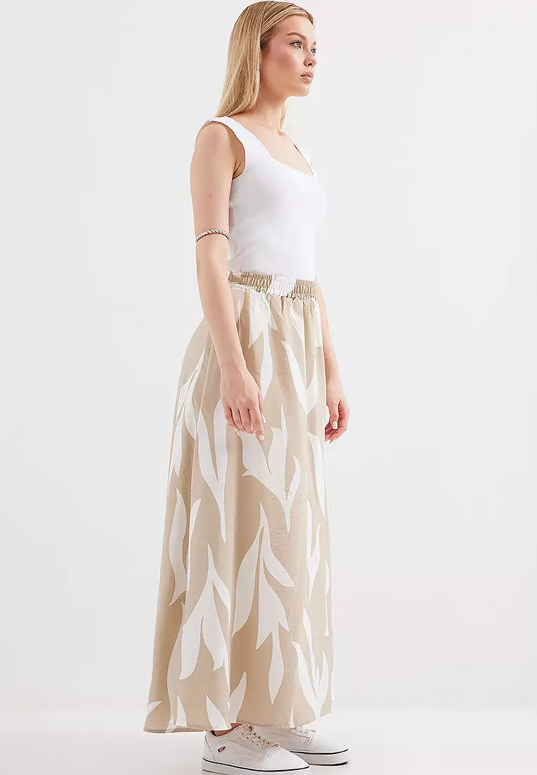 Abstract Patterned Maxi Skirt
