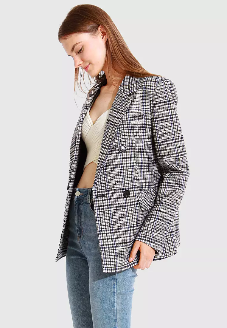 plaid blazer women