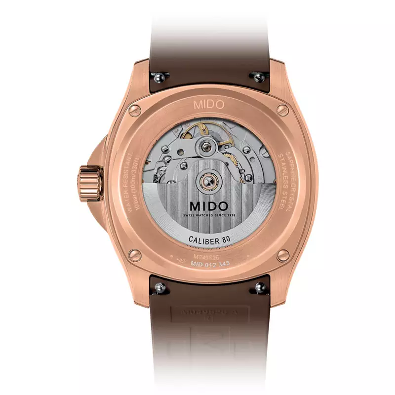 Jam Tangan Pria MIDO Multifort TV Big Date M049.526.37.291.00 Brown Gradient Dial Brown Rubber Strap