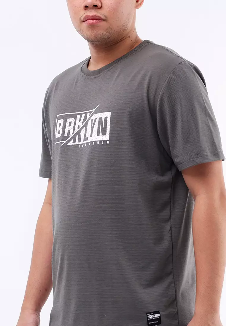 Round Neck Streaky Short Sleeves T-Shirt