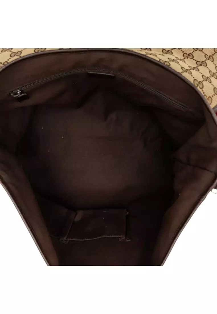 Pre-Loved Gucci Gg Canvas Web Flap Messenger Bag