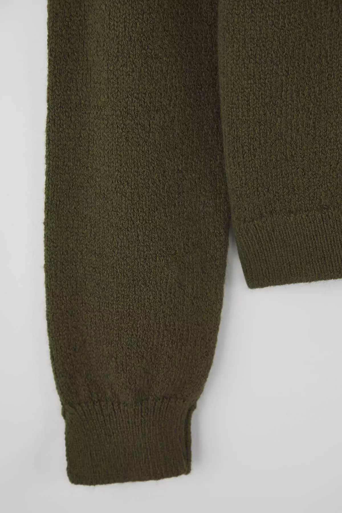 Wardrobe Essentials Khaki Soft-Textured Knit Sweater | Twoaw26Kz00074