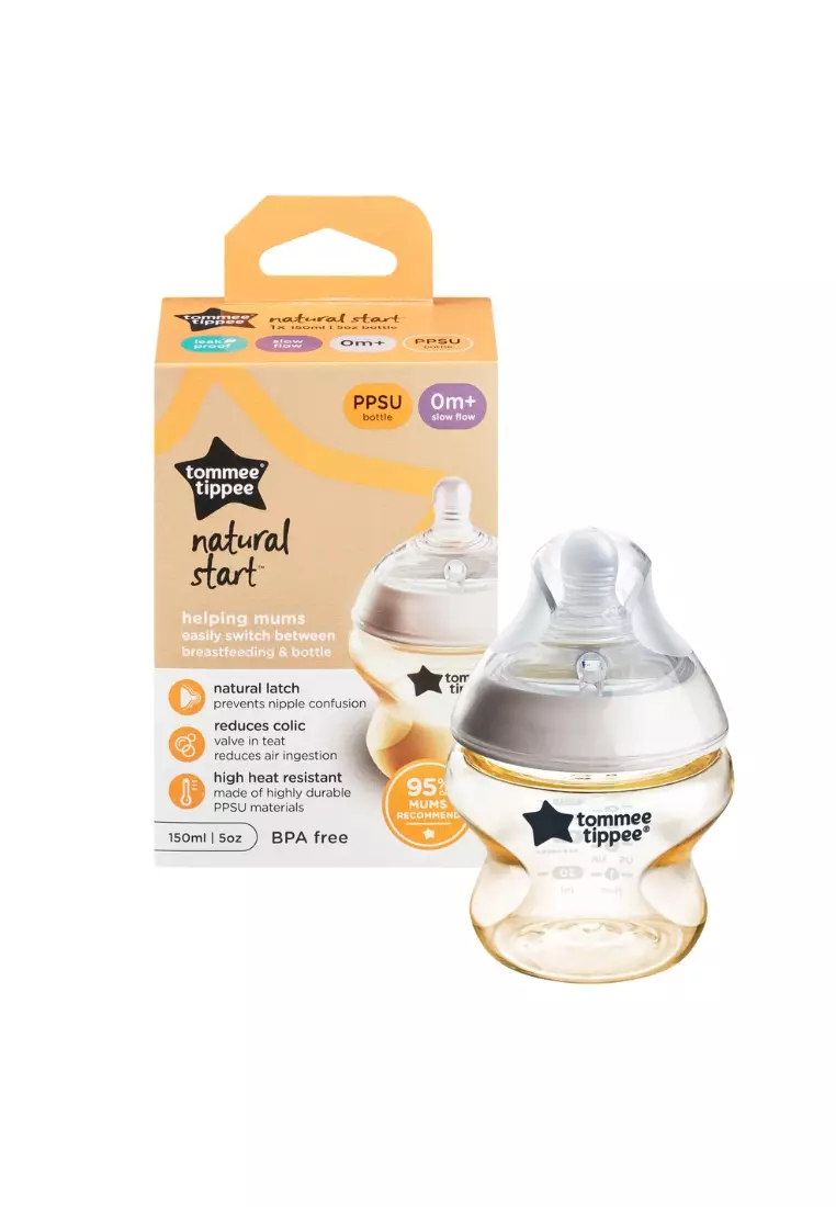 150ml Natural Start PPSU Feeding Bottle 0+ months, Slow Flow Breast-Like Teat