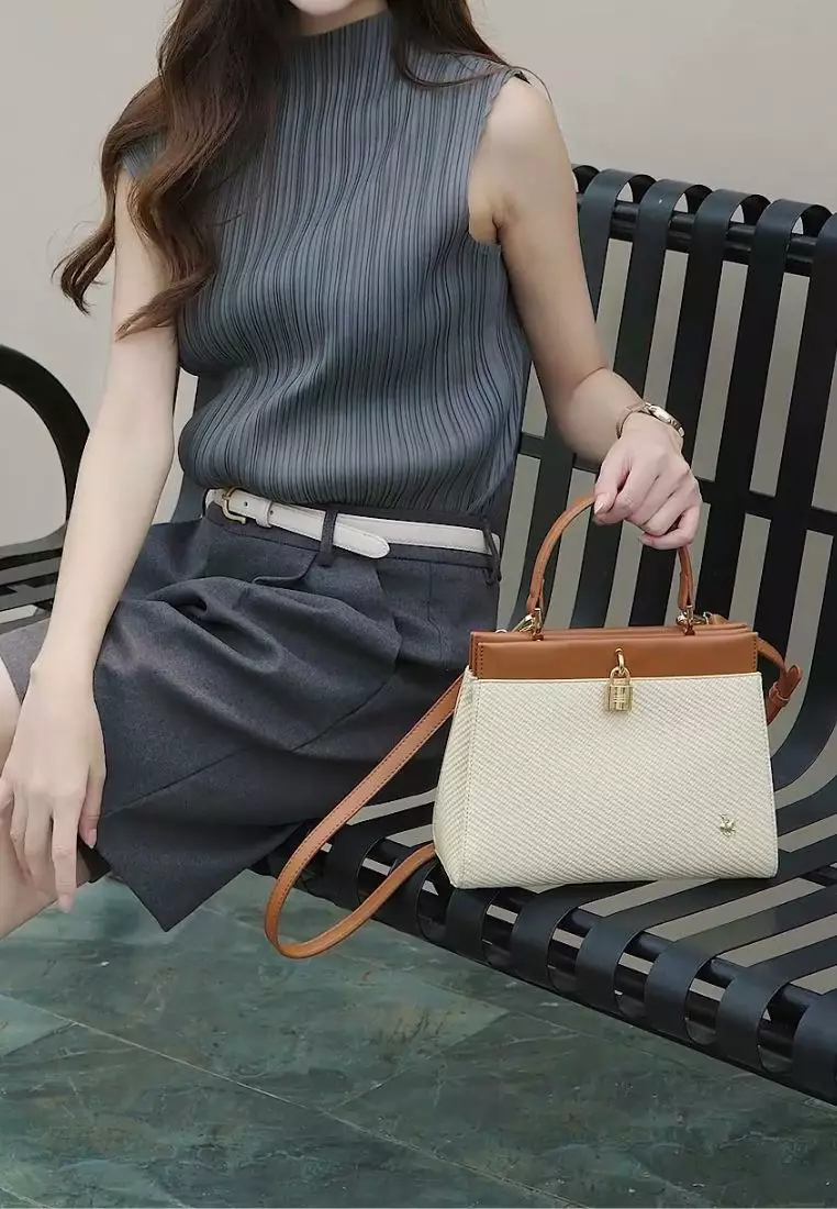 Women's Top Handle Bag / Sling Bag / Crossbody Bag / Shoulder Bag - Beige / Brown
