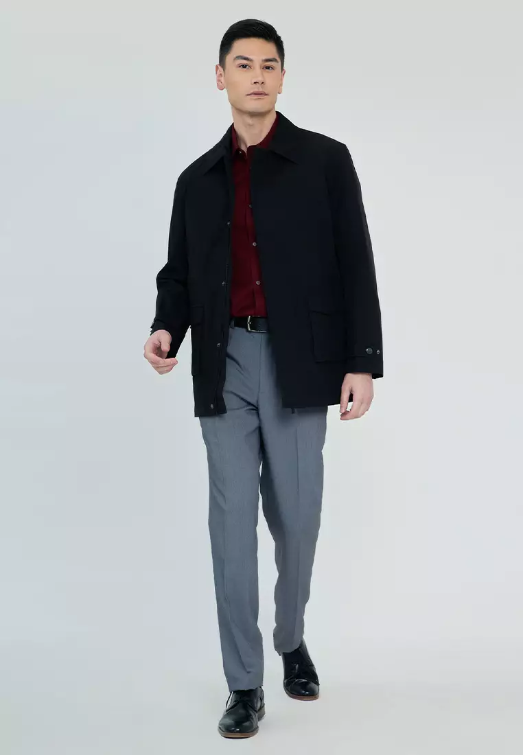 Stretch Solid Color Trench Coat