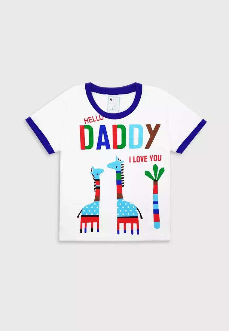 Wakakids Setelan Bayi Anak Laki Laki Jogger Striped Giraffe 3008 Biru