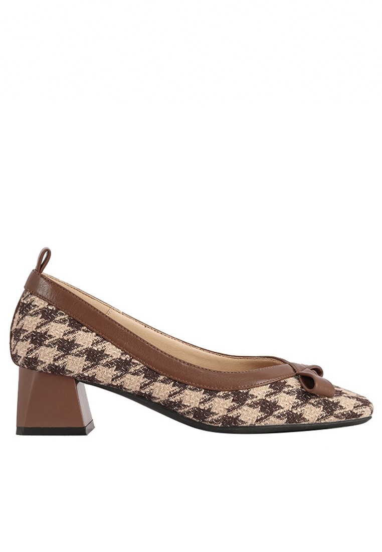 Square Toe French Ribbon Block Heels Shoes XJ332-43