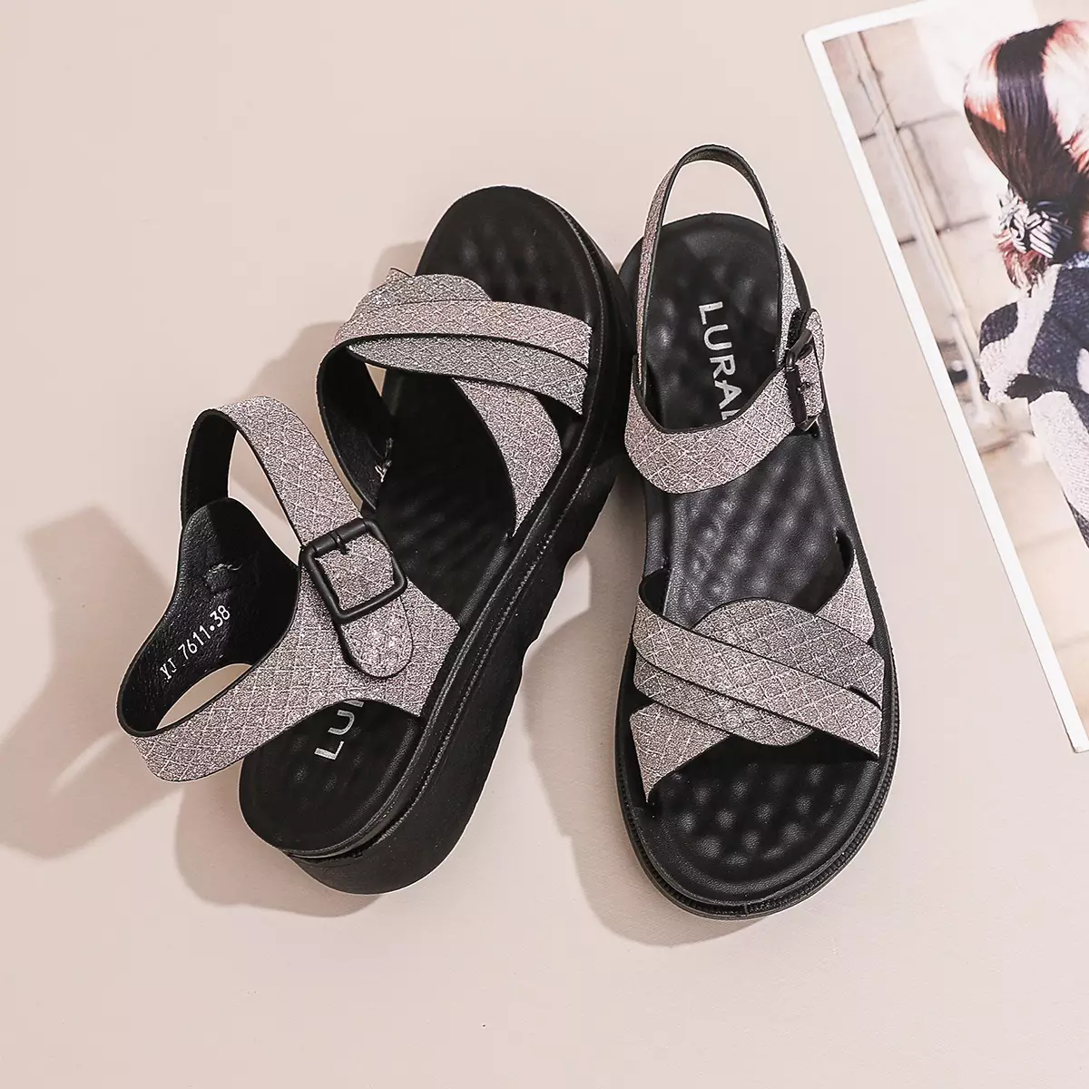 Sepatu Sandal Slip On Wanita Sendal Hangout Cewek YJ7611