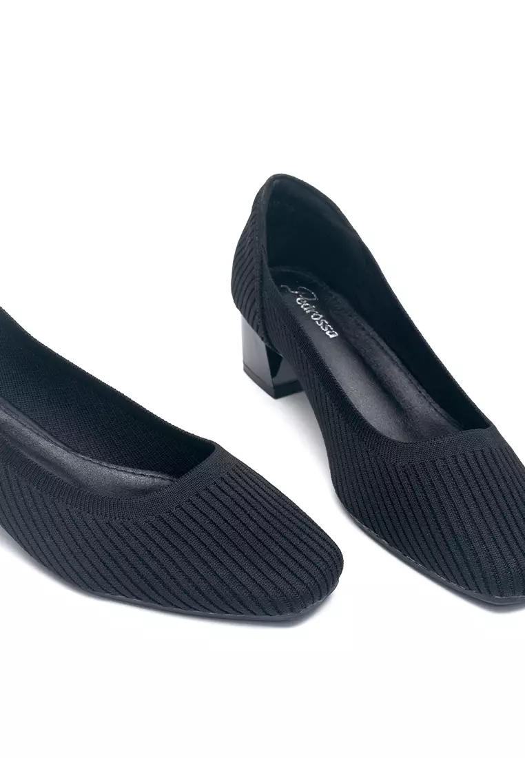 Kim Mid Block Heel Pumps in Black