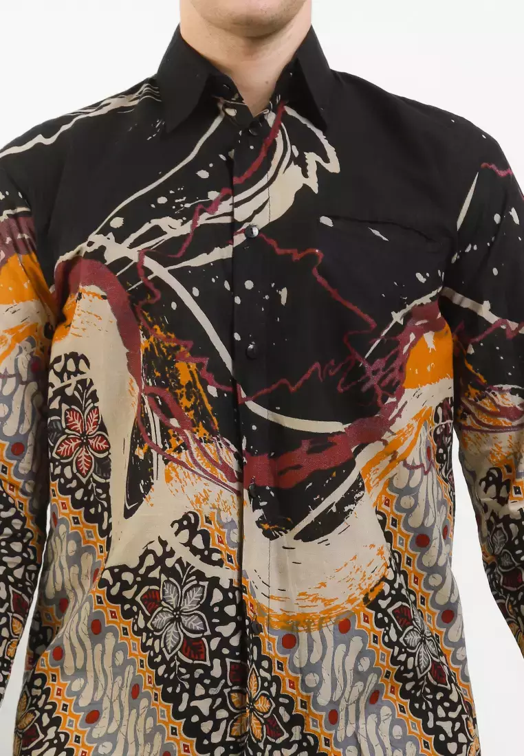 Tyaga Kemeja Batik Premium Pria Casual Modern Lengan Panjang