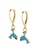 Her Jewellery gold Dolphin Hoop Earrings (Aquamarine, Yellow Gold ) - Made with Swarovski Crystals 8D35BAC05B03C4GS_3