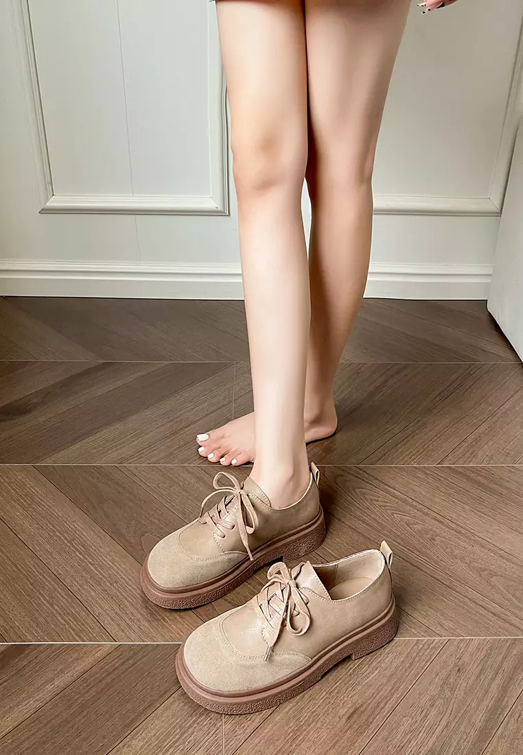 Suede Patchwork Derby Shoes WW688-3