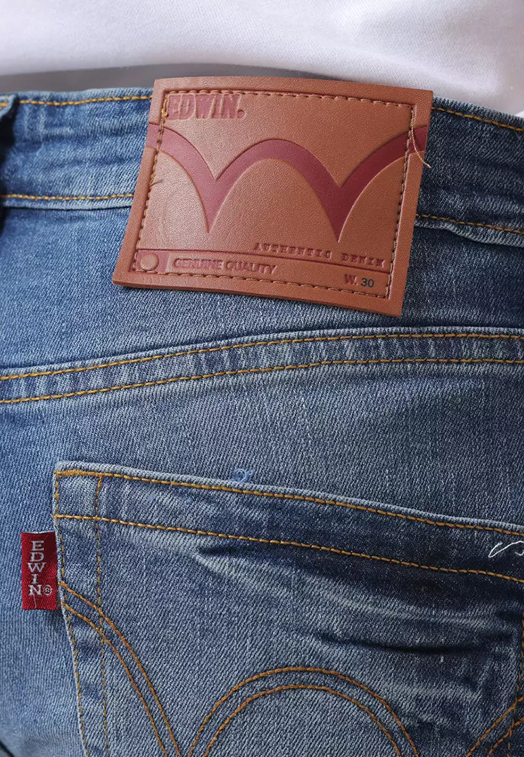 802 SLIM FIT Handcrafted OLD FANGLE 3D LIGHT BLUE  Celana Panjang Denim Pria