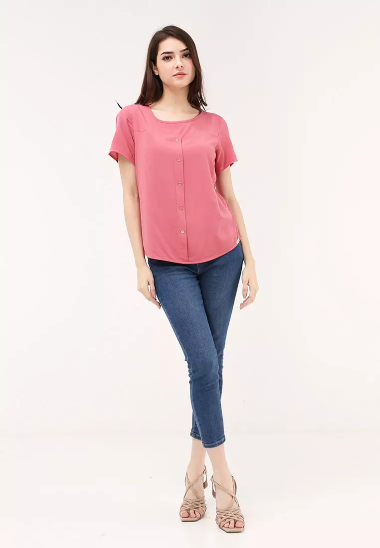 Short Sleeves Roundneck Blouse
