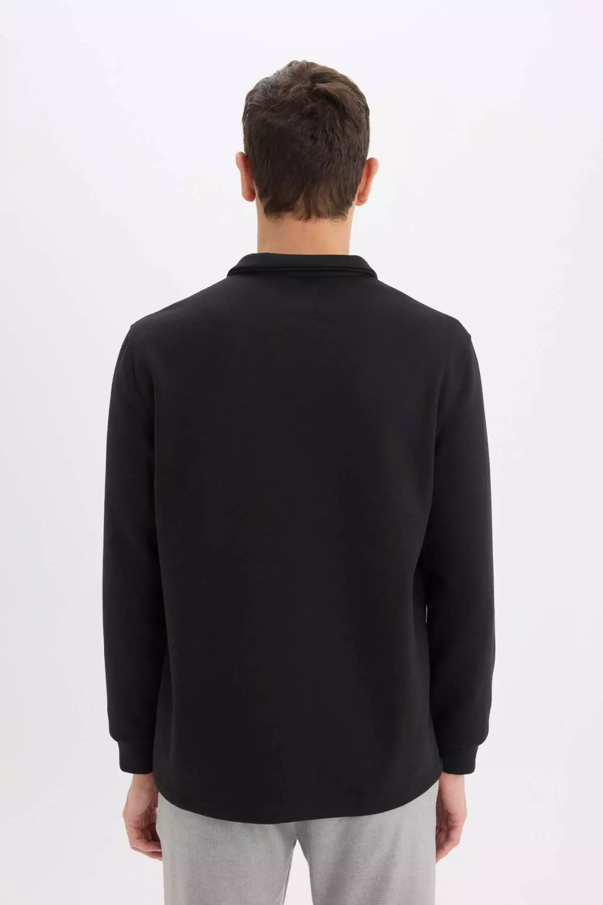 Inverted Stand Collar Half Zip Basic Sweatshirt D7226Ax25Sp