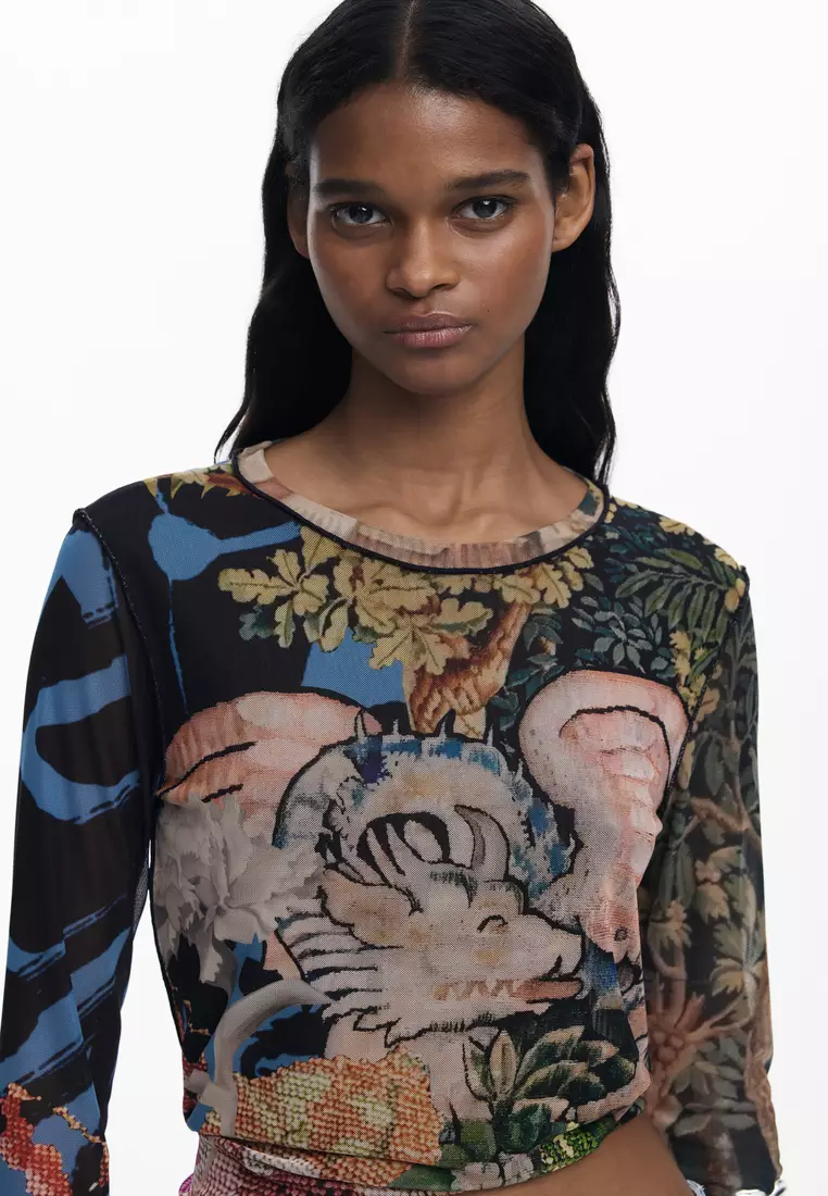 Buy Desigual Oriental-inspired print T-shirt designed by Mr