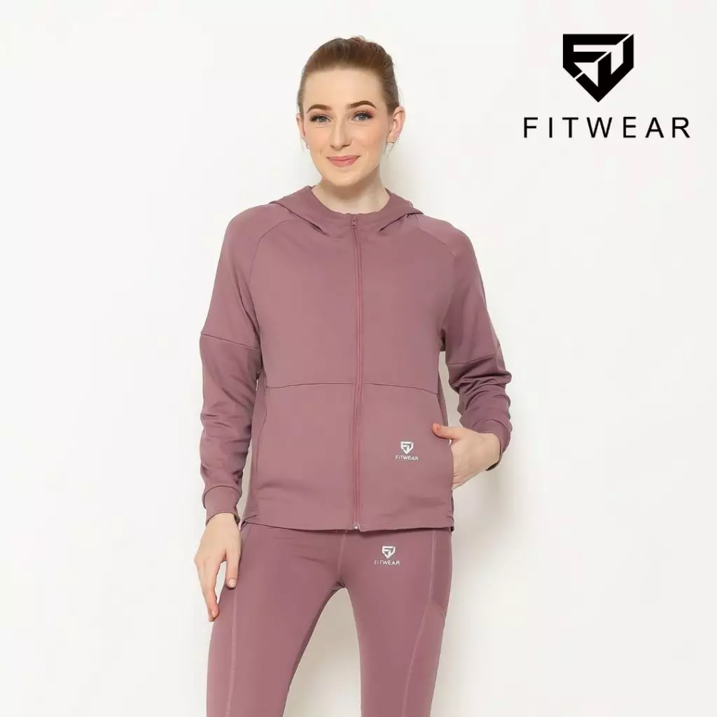 Fitwear - Jaket / Jacket Olahraga Wanita ZEVIA OVERSIZE HOODIE POCKET - LAVENDER