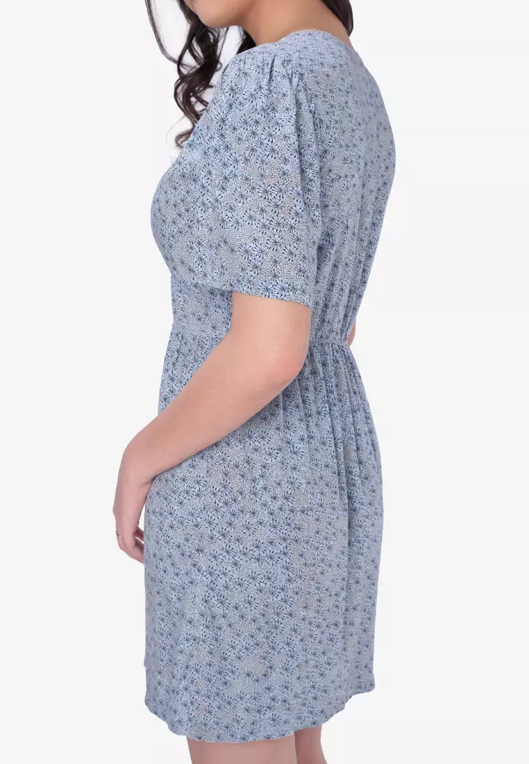 Floral Dress With Cut And Sew
