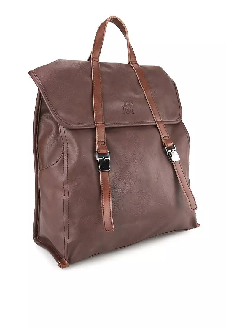 Distressed Leather Atlas Backpack