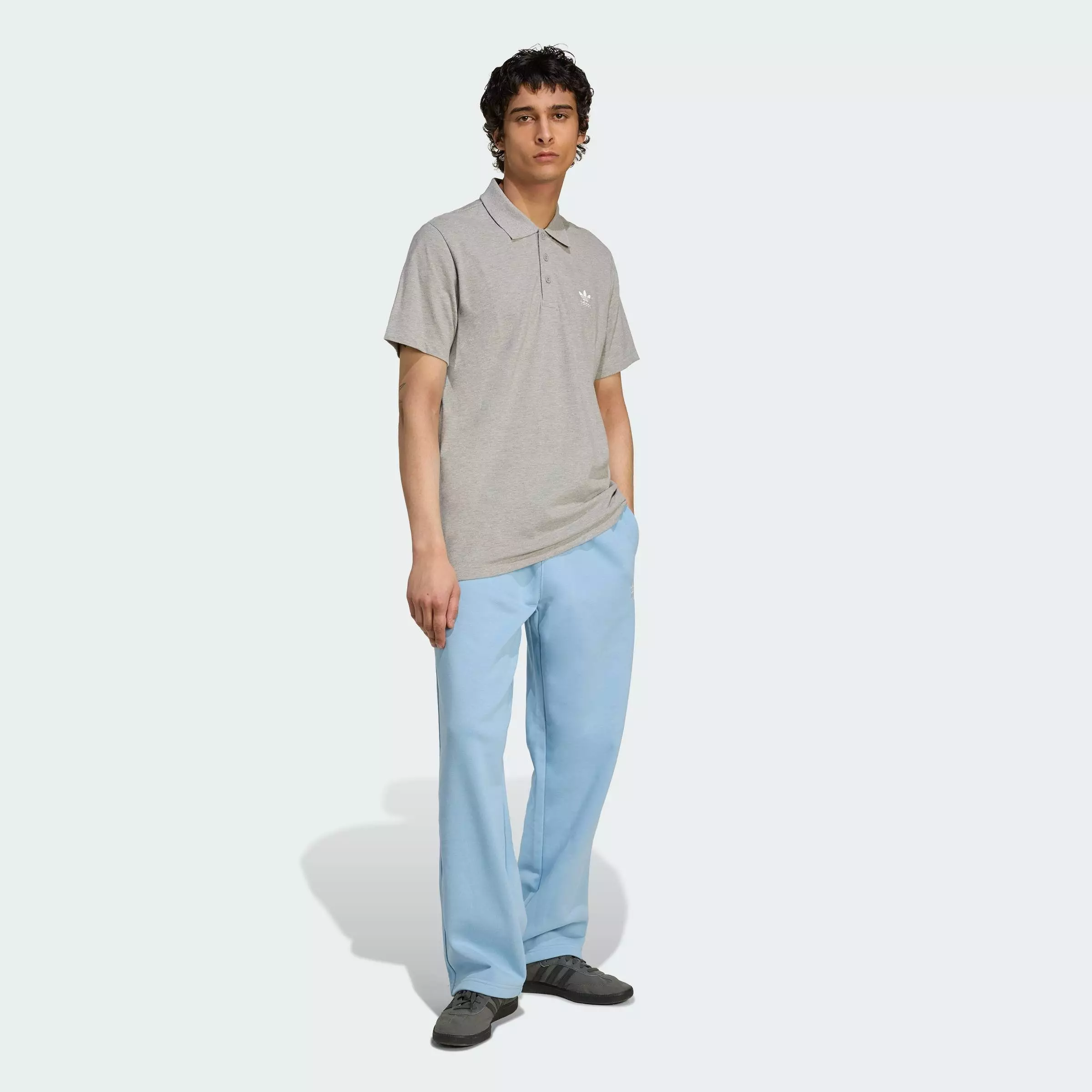 Lifestyle Trefoilo Essentials Polo Tee Men Grey JW6083