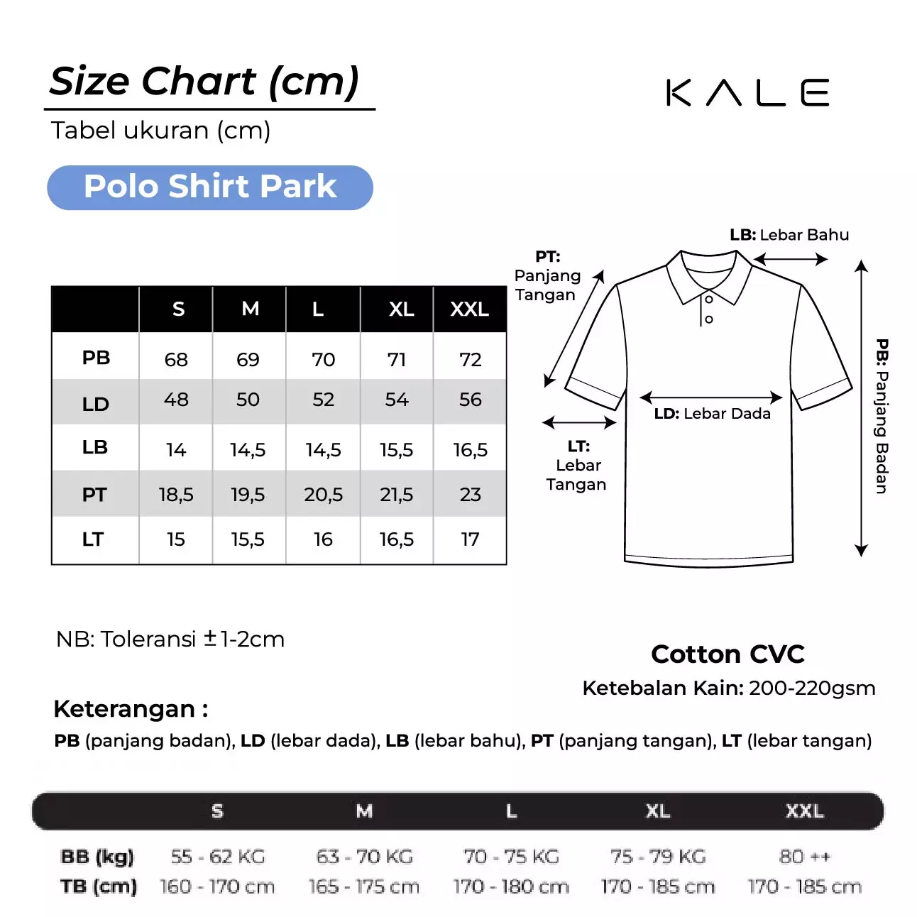 Kale Park Blue 02 / Kaos Polo Pria Lengan Pendek Kerah / Polo Shirt Slim Fit