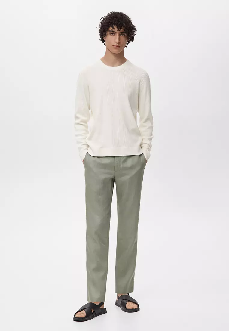 Fine Rib-Knit Cotton Sweater