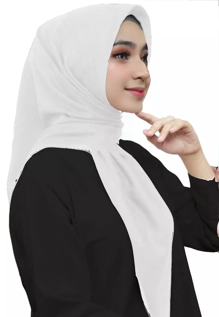 Fine Drizzle Voal Laser Cut Square Scarf Snow-white