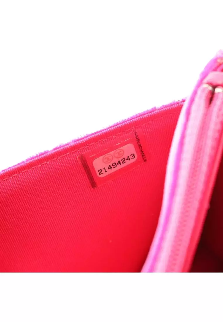 Pre-Loved Chanel Cc Quilted Velvet Wallet On Chain