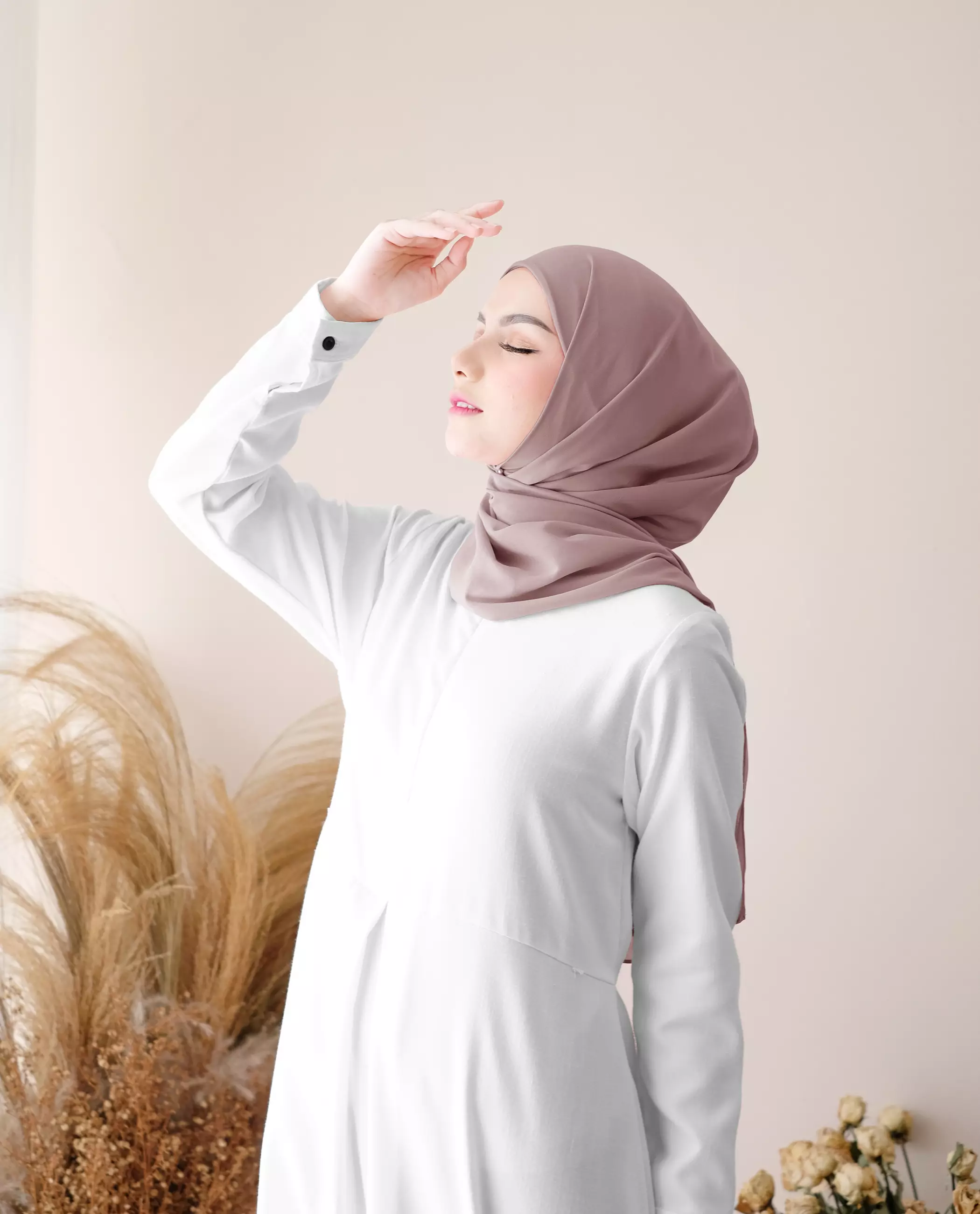 Pashmina Inner Instan 2in1 Ceruty Baby Doll - Sahara Dessert