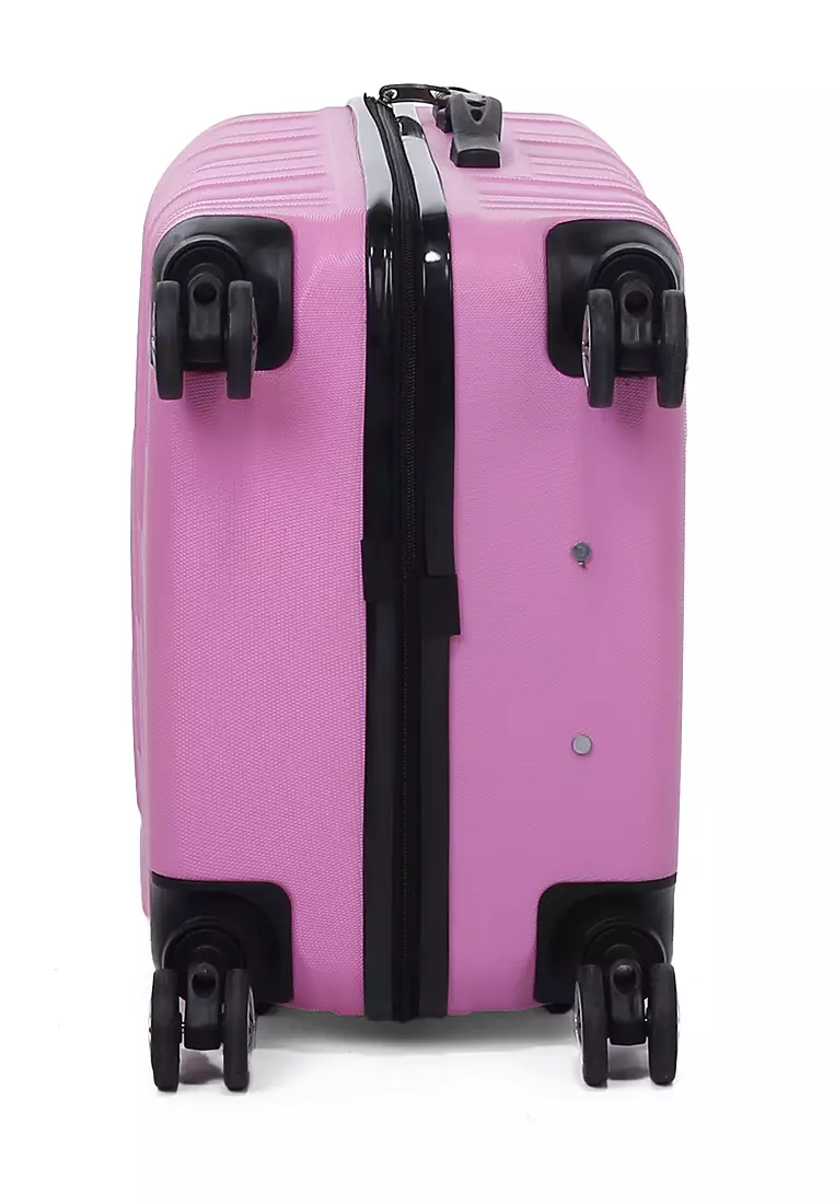 Austin Koper Unisex Size 24 Inch Large Compartment Suitcase Tas Travel Number Code Lock Material Fiber ABS ORIGINAL - Pink