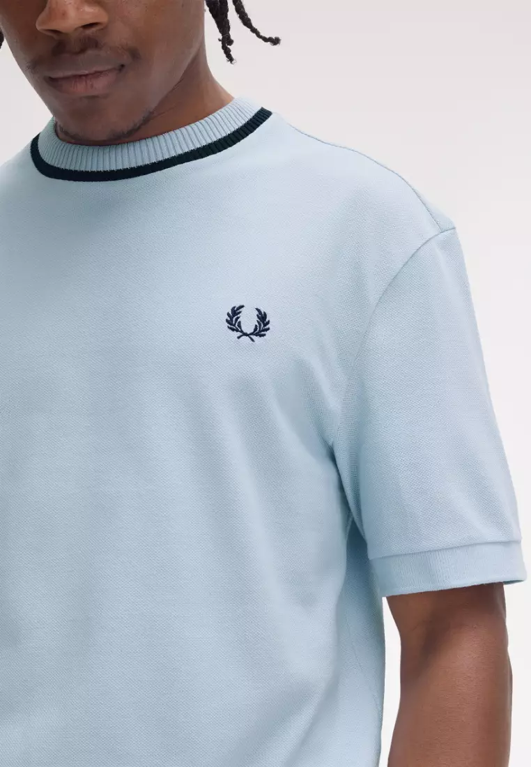 Fred Perry M7 Crew Neck Pique T-Shirt (Light Smoke)
