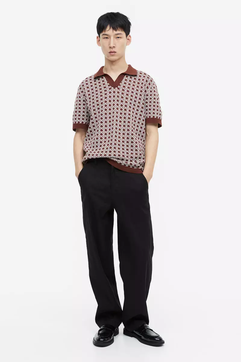 H&m linen deals blend trousers