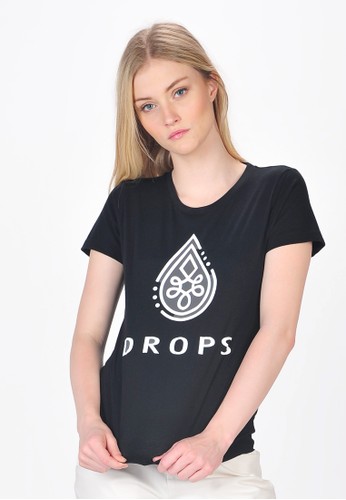 SJO's Graphic Drops Black Women's T-Shirt