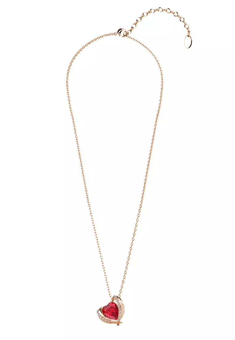 Angel Heart Pendant RG - Kalung Crystal Premium Luvea Collection