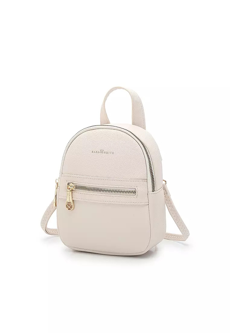 Women's 2-Way Backpack / Crossbody Bag / Sling Bag (Tas Ransel Wanita & Tas Punggung Wanita / Tas Selempang Wanita) - Krem